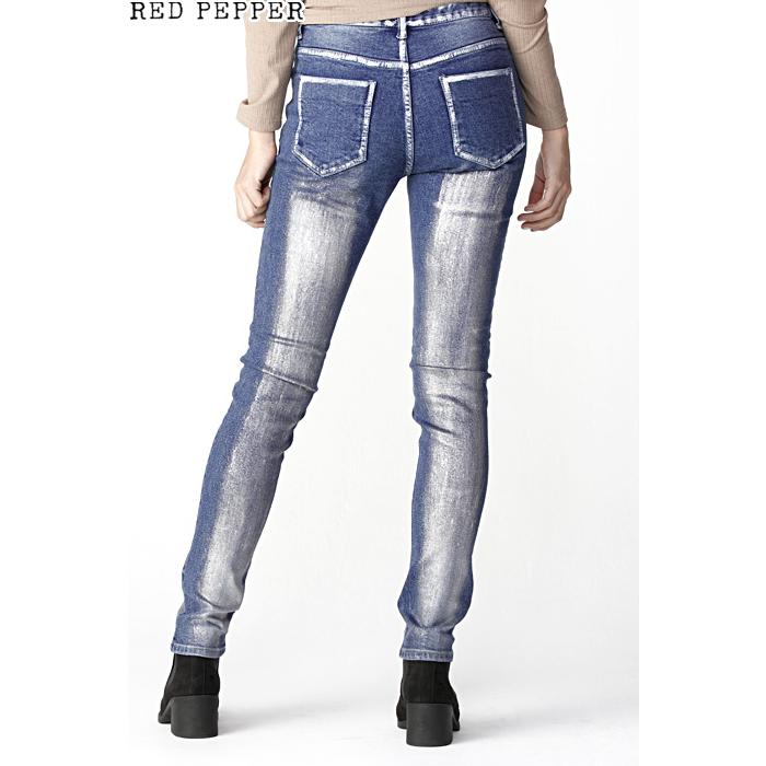 レッドペッパー RED PEPPER ジーンズ ラメブラシペイント レディース スキニーデニム RJ1099｜jeans1｜06