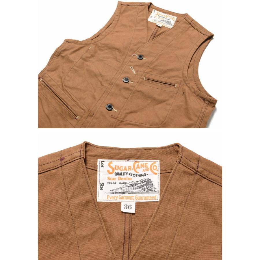 SUGAR CANE 【再入荷】シュガーケーン ベスト 13oz. ブラウン SUGAR CANE 【再入荷】シュガーケーン ベスト 13oz. ブラウン
