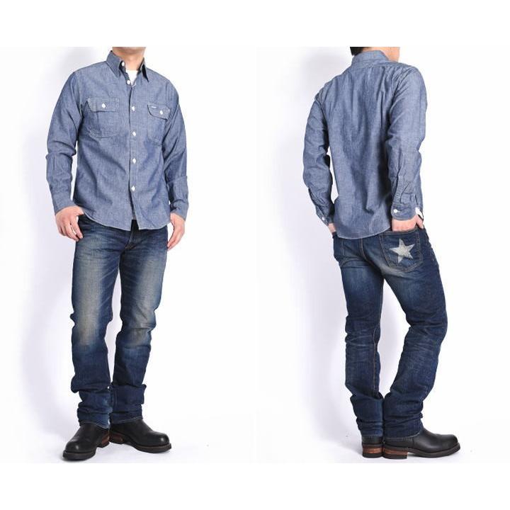 Sugar Cane　ブルーシャンブレー長袖ワークシャツ【SC27850】 SUGAR CANE 【再入荷】シュガーケーン メンズ ブルーシャンブレー