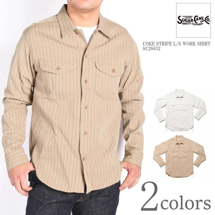 SUGAR CANE 【再入荷】シュガーケーン シャツ コークストライプ 長袖