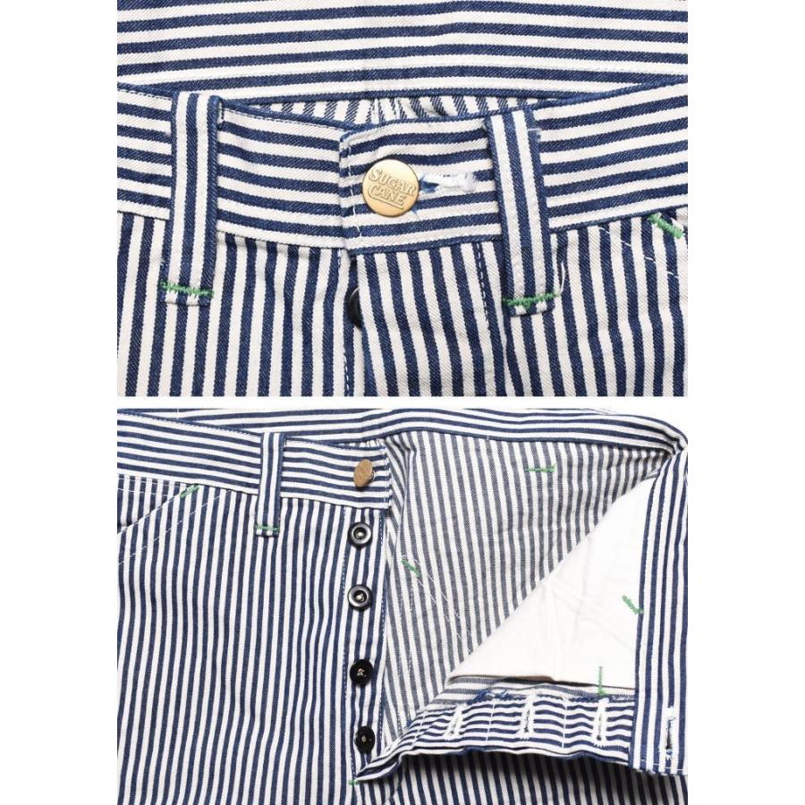 シュガーケーン　ハーフパンツ　ヒッコリー　デニム　ストライプ SUGAR CANE シュガーケーン ショートパンツ(ハーフパンツ) 11oz