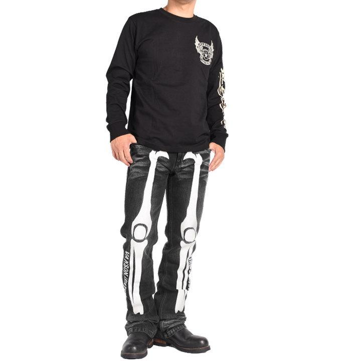 VANSON 【2025秋冬新作】バンソン ジーンズ “BONE” スカルボーン