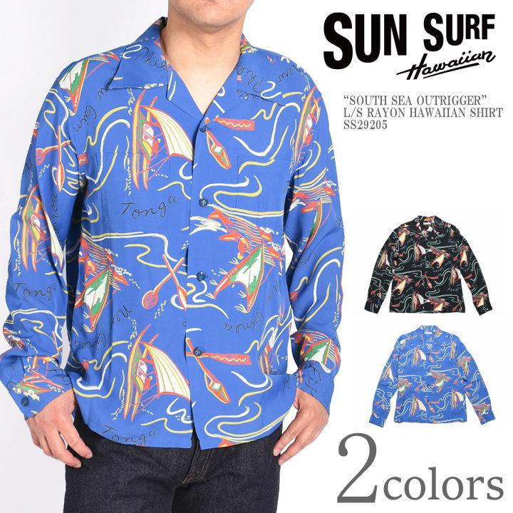 SUN SURF サンサーフ 長袖アロハシャツ “SOUTH SEA OUTRIGGER” L SUN SURF サンサーフ 長袖アロハシャツ “SOUTH SEA OUTRIGGER” L