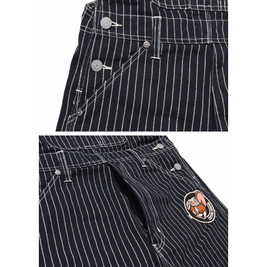 vanson ダークデニム オーバーオール美品、裾に少しダメージ有り‼️ VANSON（バンソン） × TOM AND JERRY トムとジェリー コラボ