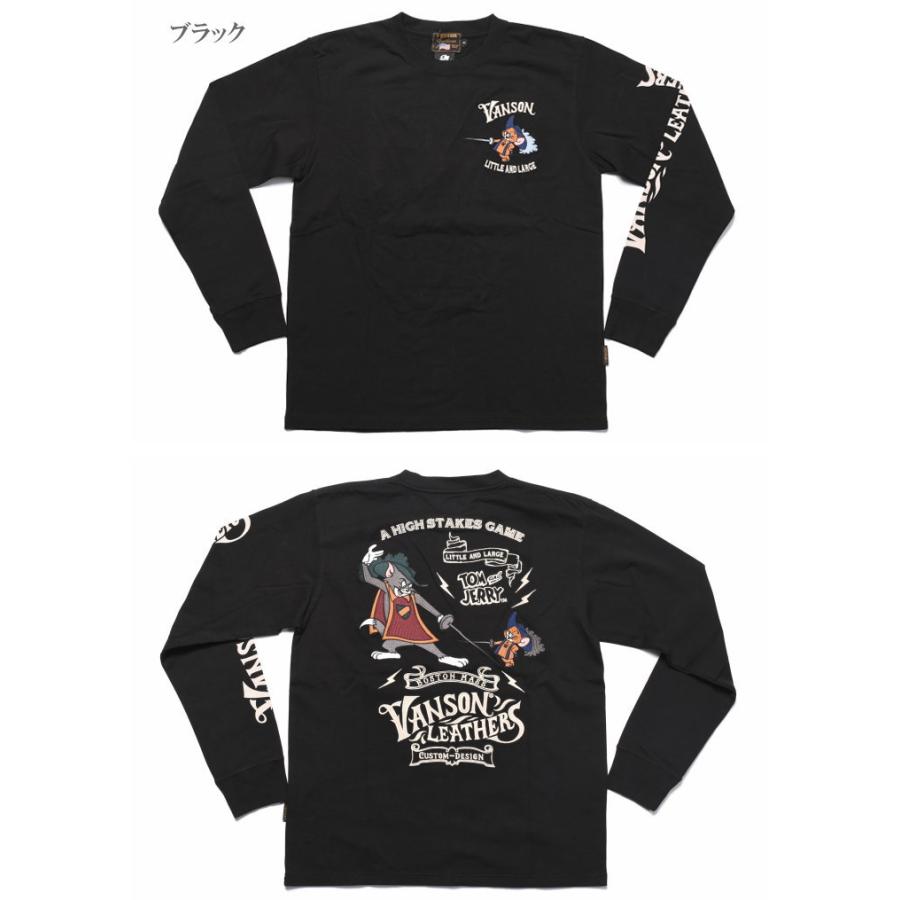 ＊VANSON×トムとジェリー 刺繍 袖ロゴ 長袖Tシャツ カットソー M VANSON × TOM＆JERRY トムとジェリー 刺繍 天竺 長袖 Tシャツ （ TJV