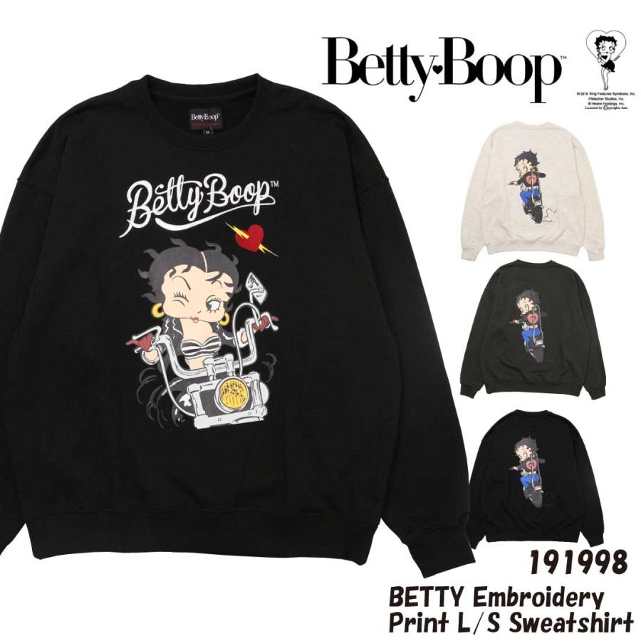 BETTY BOOP ベティ・ブープ 長袖 トレーナー ビッグシルエット BETTY BOOP ベティ・ブープ 長袖 トレーナー ビッグシルエット