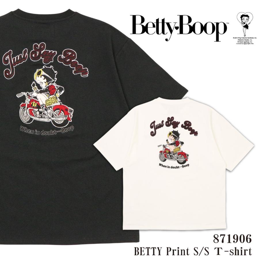 メール便発送 Betty Boop ベティブープ 半袖 Tシャツ 871906 刺繍
