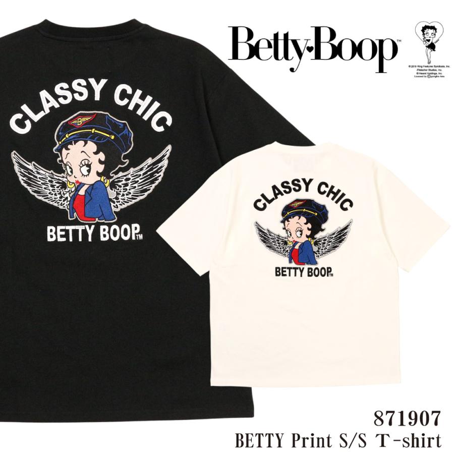 メール便発送 Betty Boop ベティブープ 半袖 Tシャツ 871907 刺繍