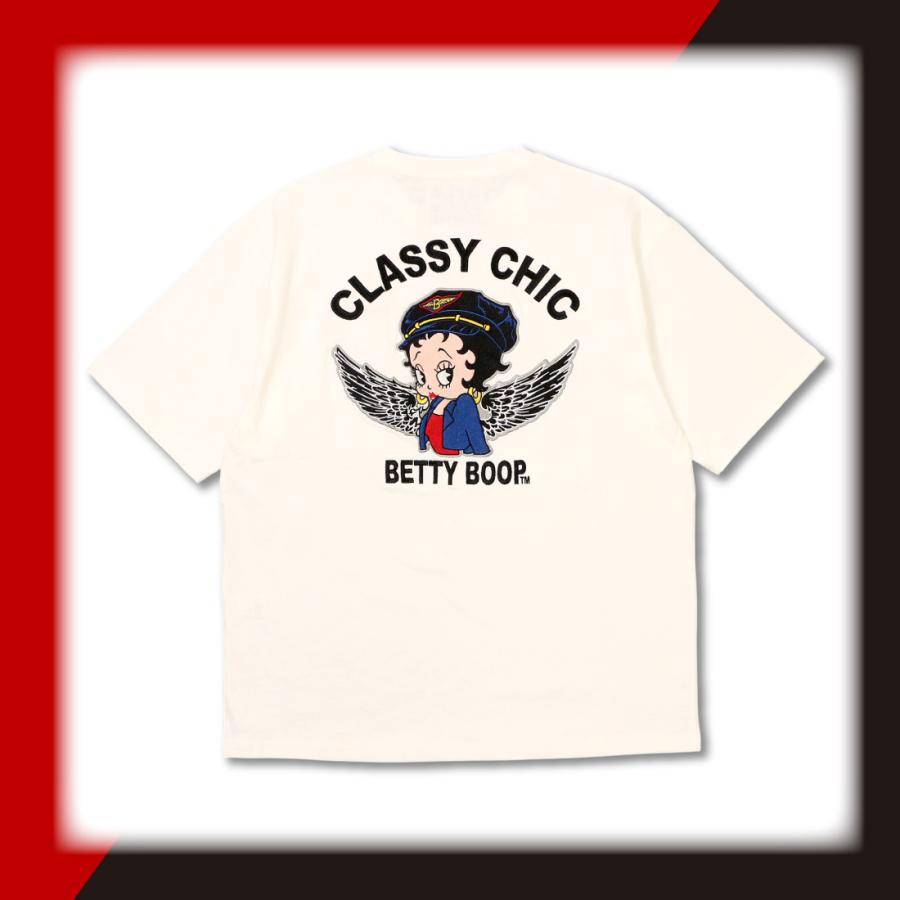 メール便発送 Betty Boop ベティブープ 半袖 Tシャツ 871907 刺繍 