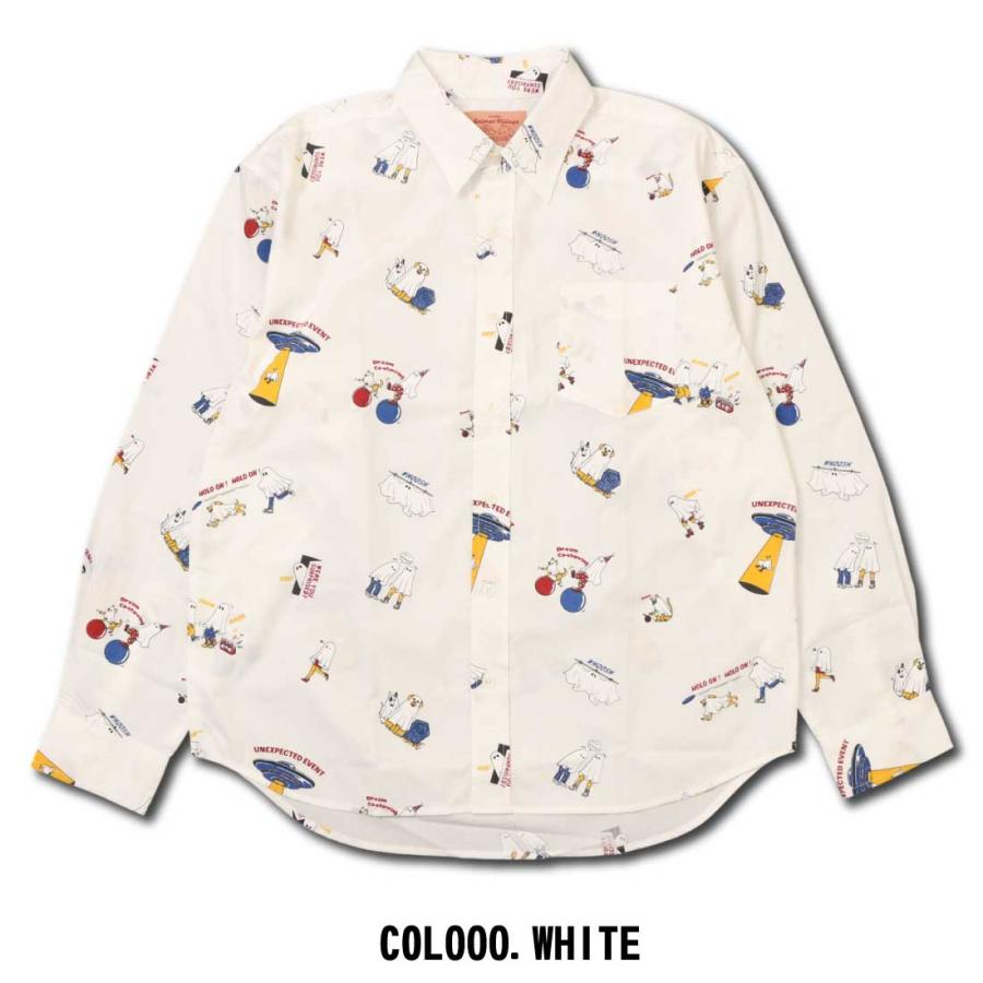 CORISCO コリスコ 長袖 シャツ 131946 動物 プリントシャツ 総柄シャツ 胸ポケット メンズ レディース 個性派デザイン |  | 02