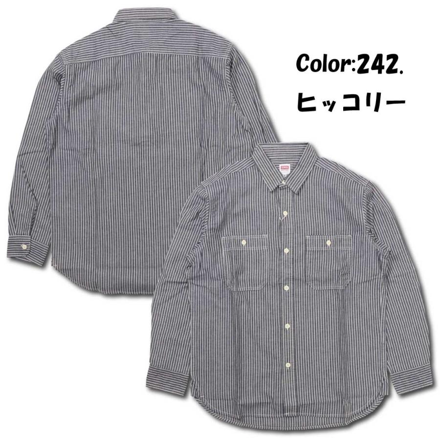 EDWIN（エドウィン） 長袖 シャツ デニムシャツ ヒッコリー ブルー