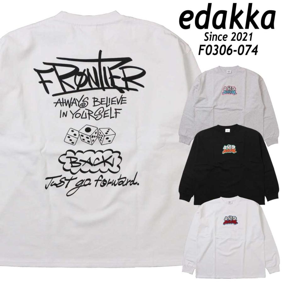 edakka 長袖 Tシャツ クルーネック ヘビーウェイト 刺繍 入り edakka 長袖 Tシャツ クルーネック ヘビーウェイト 刺繍 入り