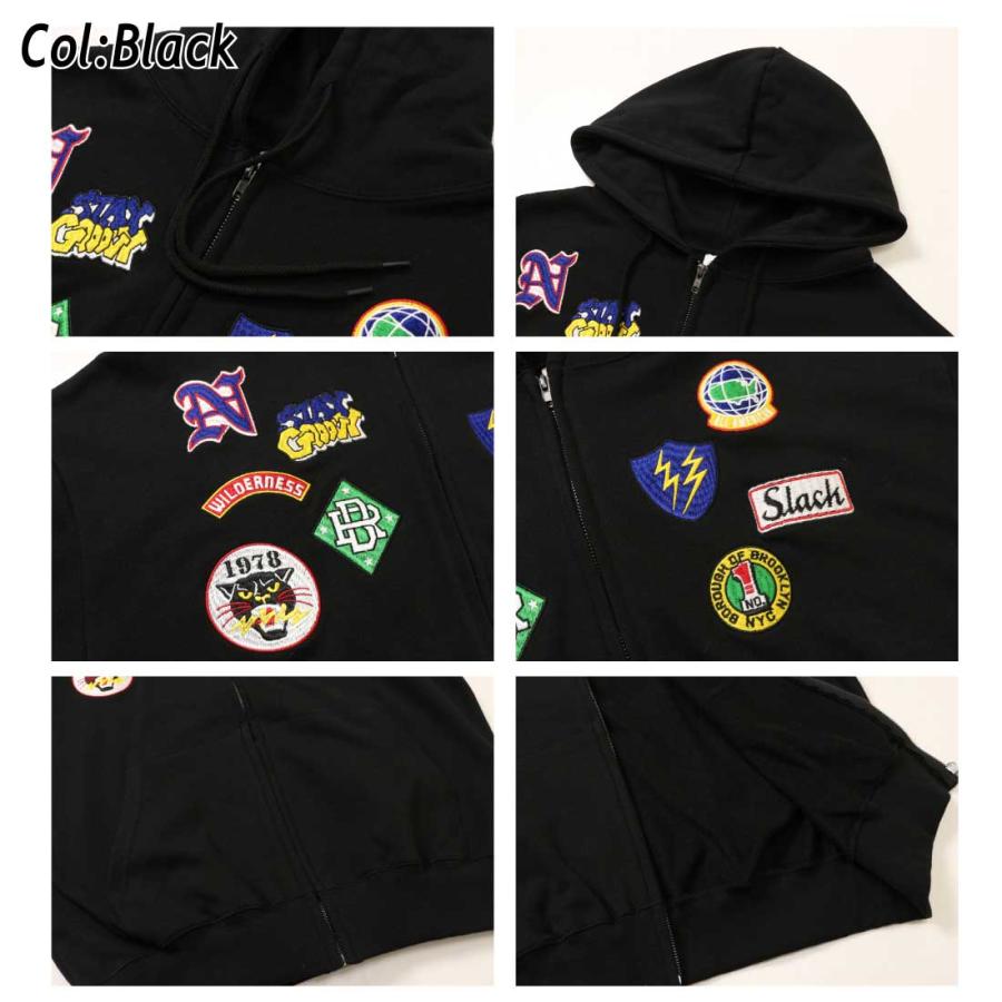 edakka 長袖 パーカー ワッペン風刺繍 フルジップパーカー edakka 長袖 パーカー ワッペン風刺繍 フルジップパーカー