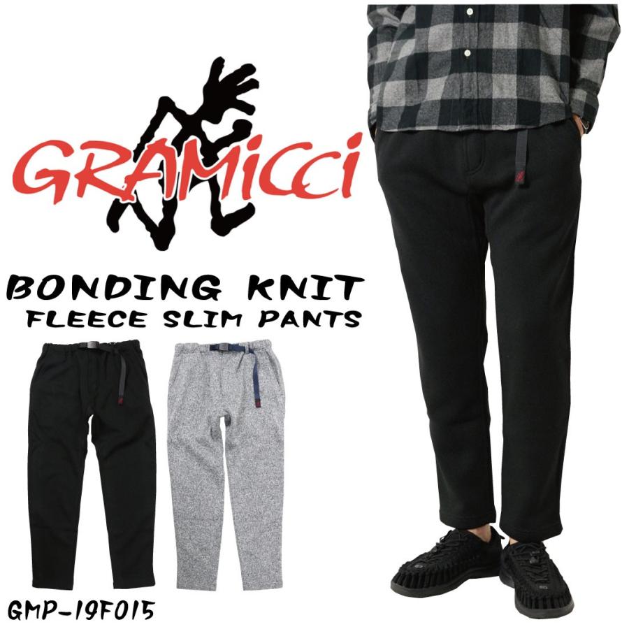 BONDINGKNITFLEECESLIMPANTS Gramicci （グラミチ） （ボンディングニットフリーススリムパンツ） -BLACK×BLAC