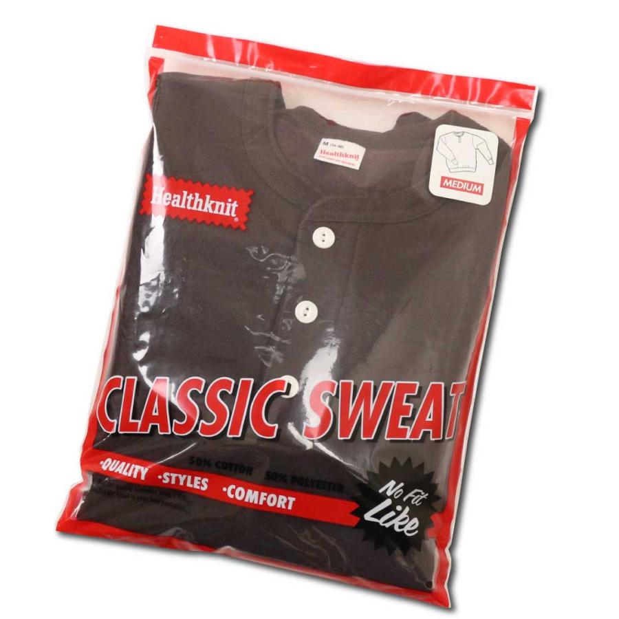 Healthknit（ヘルスニット） ヘンリーネック 長袖 スウェット