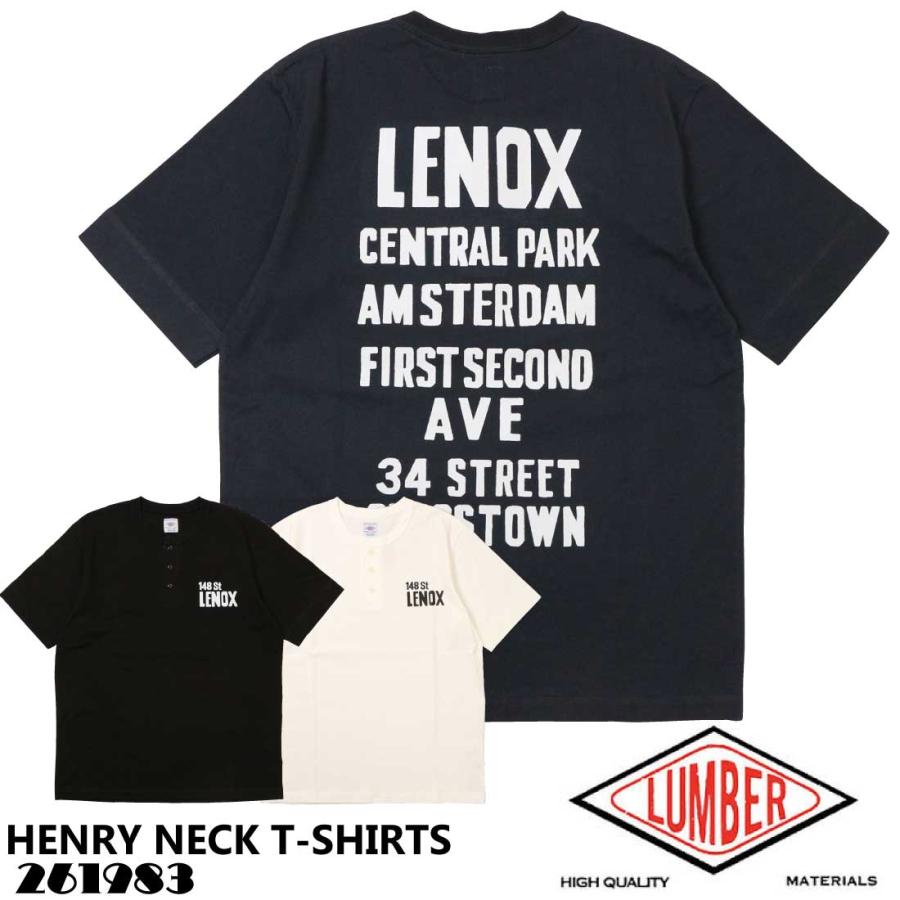 LUMBER ランバー 半袖 Tシャツ HENRY NECK T-SHIRTS ヘンリーネック