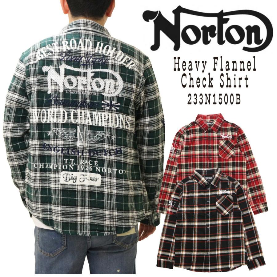 Norton ノートン 服 長袖 シャツ ヘビー ネルチェック シャツ 233N1500 