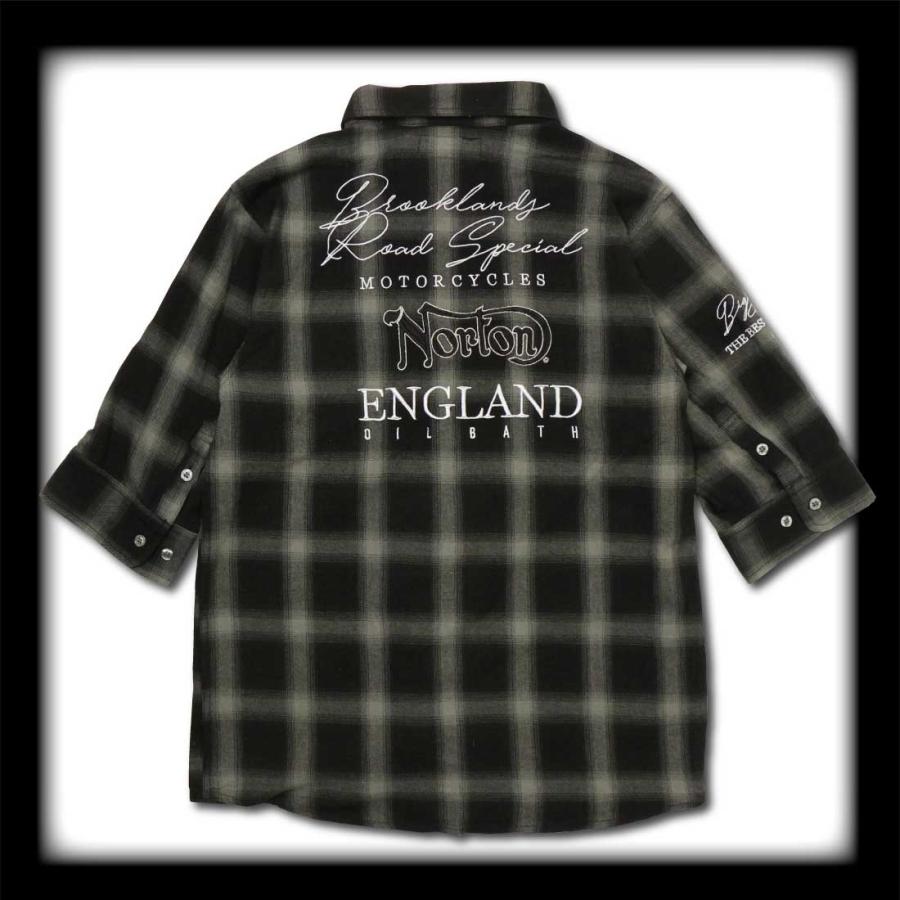 98183　ノートン　五分袖シャツ　黒　L 98183ノートン五分袖シャツ黒L