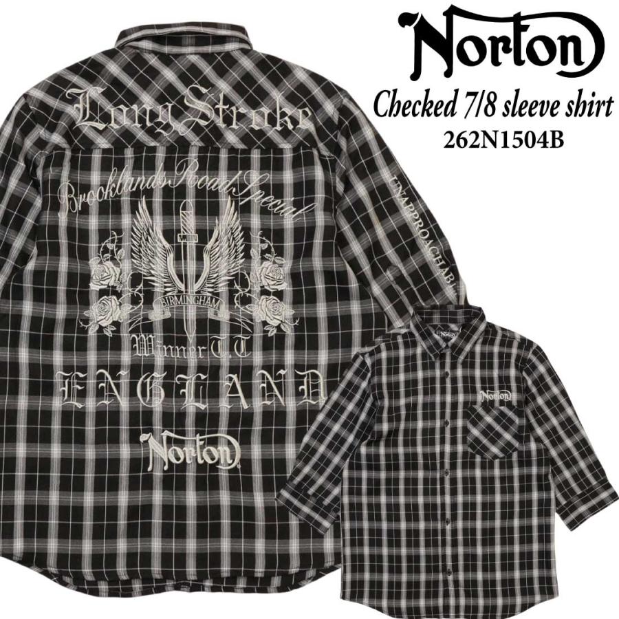 ノートン（NORTON） 服 7分袖 シャツ 262N1504B チェック ウィング