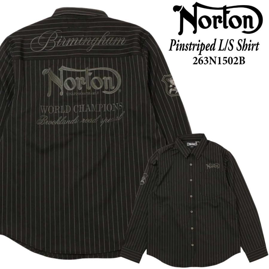 ノートン（NORTON） 服 7分袖 シャツ 263N1502B ピンストライプ 長袖