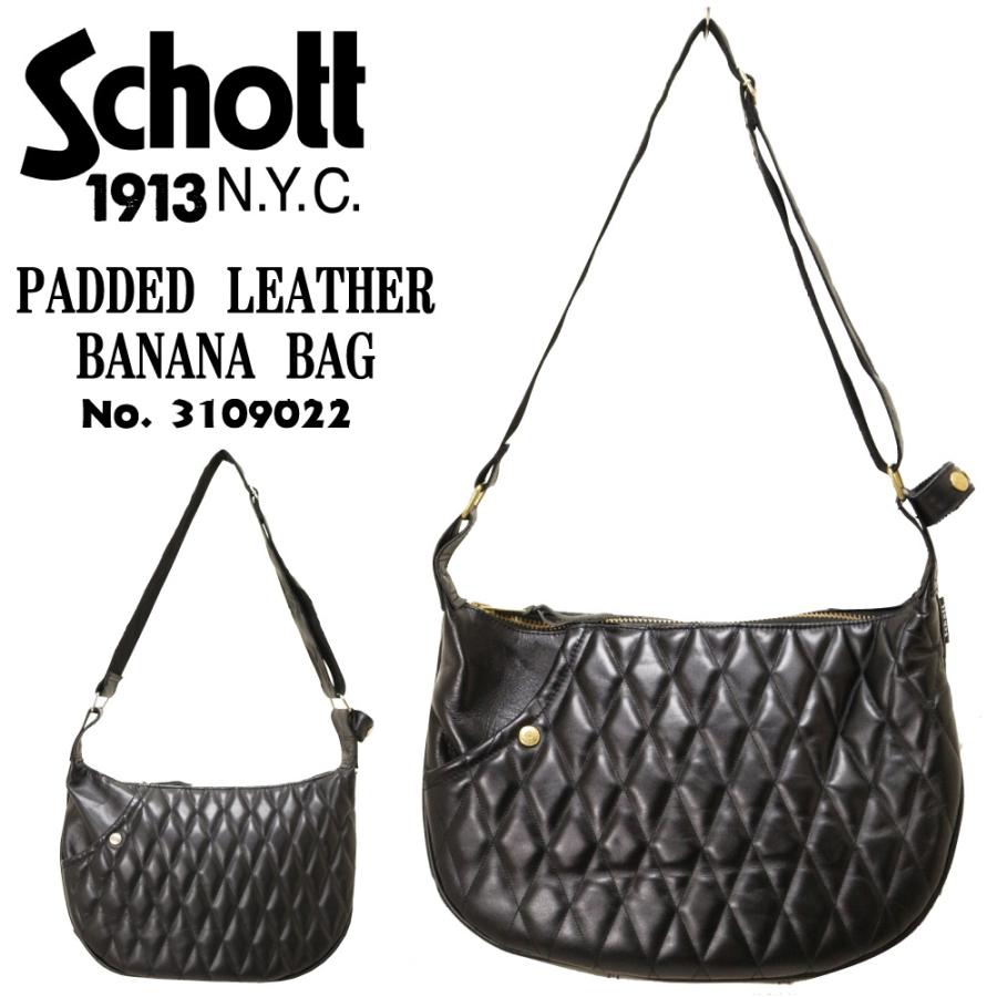 Schott ショット  PADDED BANANA BAG バナナバッグ ダイヤ型キルティング ショルダーバッグ バイカー アメカジ  メンズ : st : jeans藍や   通販   Yahoo!ショッピング