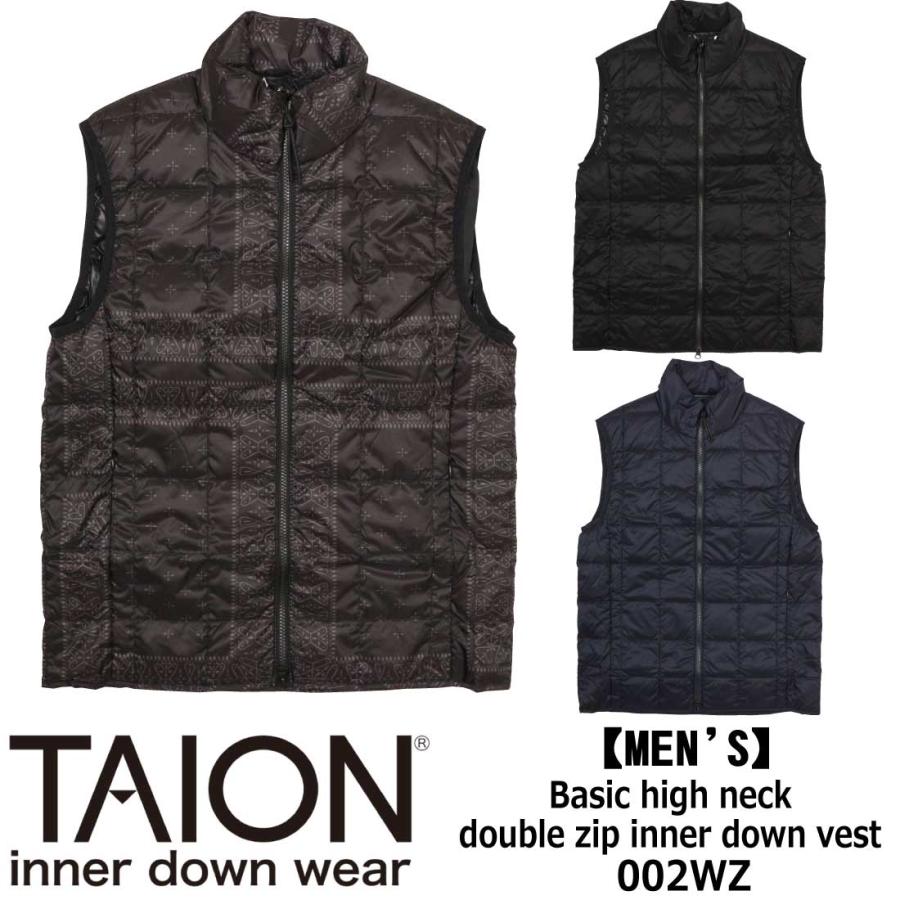 TAION タイオン ダウン ベスト ベーシック ハイネック Wジップ TAION タイオン ダウン ベスト ベーシック ハイネック Wジップ