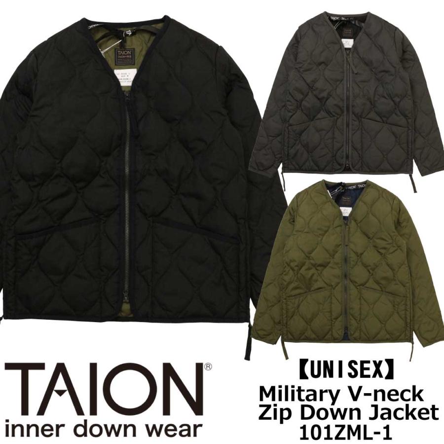 TAION タイオン ミリタリー Vネックジップ ダウンジャケット W TAION タイオン ミリタリー Vネックジップ ダウンジャケット W