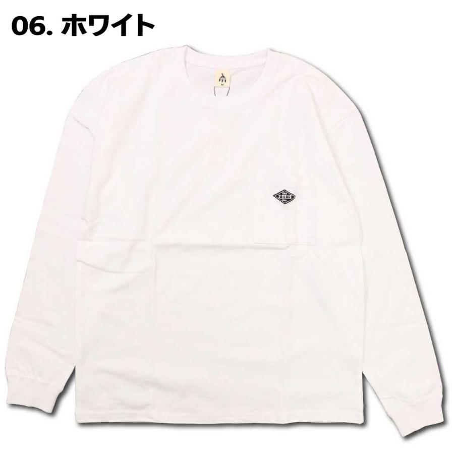 45R ハケ目×天竺刺繍 Tシャツ 長袖 フリー TRAP/U トラップユー 長袖 Tシャツ 胸ポケット ワンポイント 天竺 刺繍