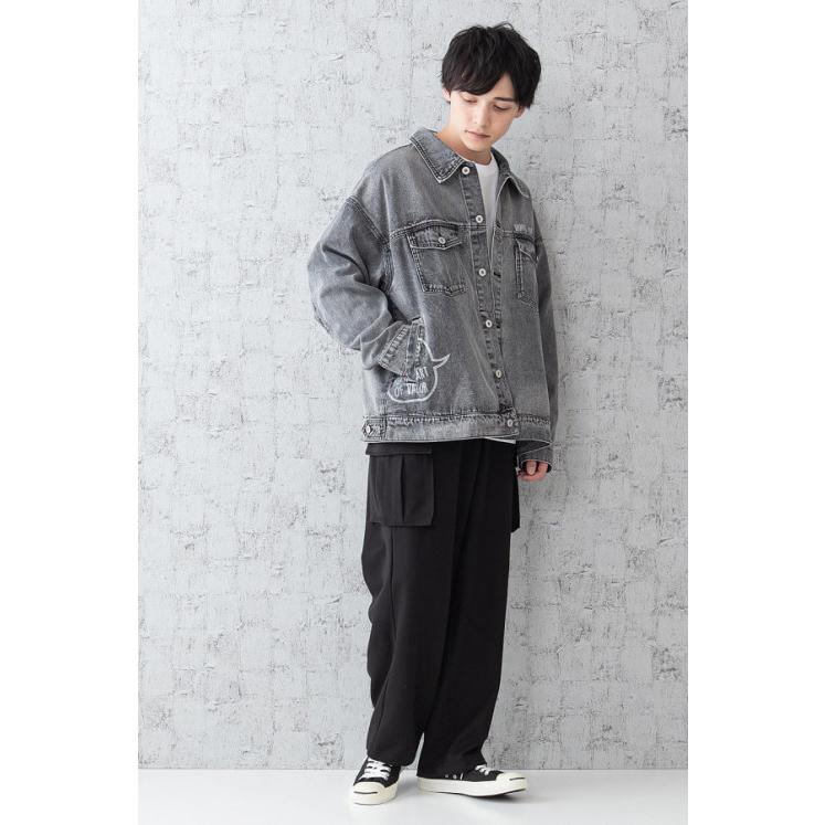 wisdom（ウィズダム） デニム ジャケット イラスト バックプリント