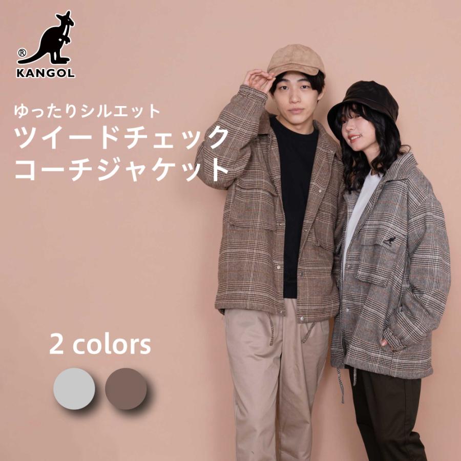 カンゴール Kangol ツイード チェック コーチ ジャケット オーバーサイズ ビッグシルエット メンズ レディース アウター ブランド 定番のお歳暮