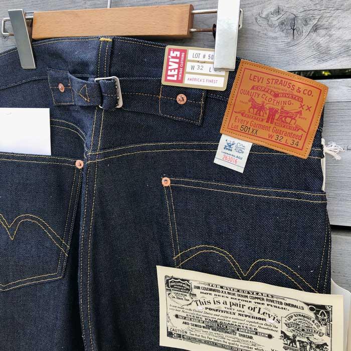 リーバイス ヴィンテージ 1933年モデル 33501-0049 リジッド　LEVI'S　501xx Ｌ34（86ｃｍ）洗い後78ｃｍ LVC 　サスペンダー｜jeansneshi｜04