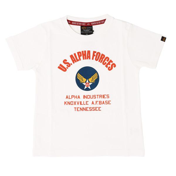 ALPHA アルファ U.S.A.F. プリント半袖Tシャツ キッズ！子供 TC8027 ロゴTシャツ 518)ホワイト 702)ヘザーグレー 110 120 130 140 150 国内正規代理店品｜jeansneshi｜02