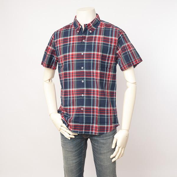 Lee 19464 チェック  タイト フィット BDシャツ 。 スリム フィット  ボタンダウン  シャツ。  風通しのよりカスリ調のチェックマドラス風シャツ。｜jeansneshi｜02