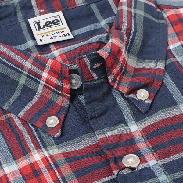 Lee 19464 チェック  タイト フィット BDシャツ 。 スリム フィット  ボタンダウン  シャツ。  風通しのよりカスリ調のチェックマドラス風シャツ。｜jeansneshi｜08