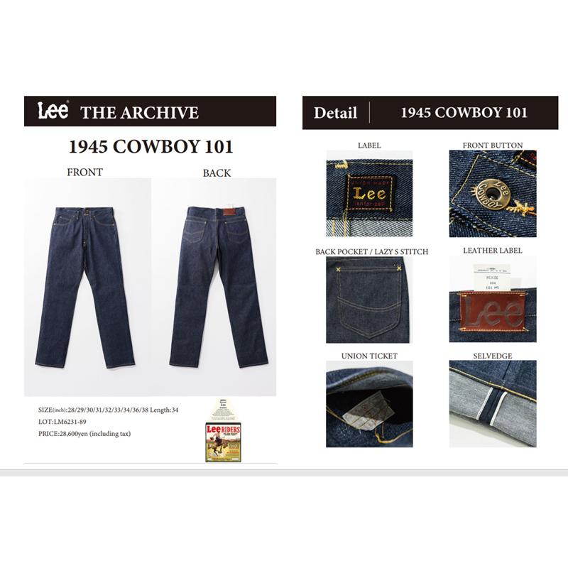 LEE REAL VINTAGE Lee アーカイブ LM6321 cowboy 101 Riders LEE REAL VINTAGE Lee アーカイブ LM6321 cowboy 101 Riders