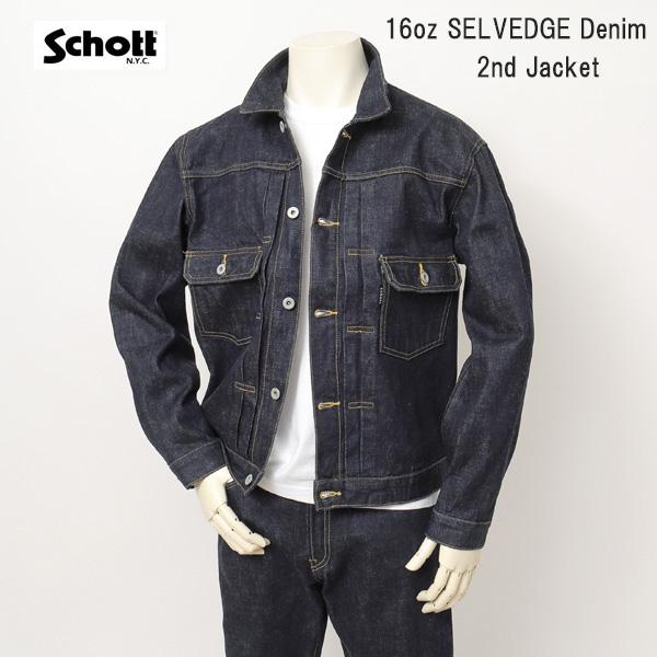SCHOTT 16oz 2nd Denim Jacket 782-2952006 3122096 INDIDO Gジャン　ジャケット Schott N.Y.C（ショット） SCHOTT ジャケット セカンド Gジャン 16oz