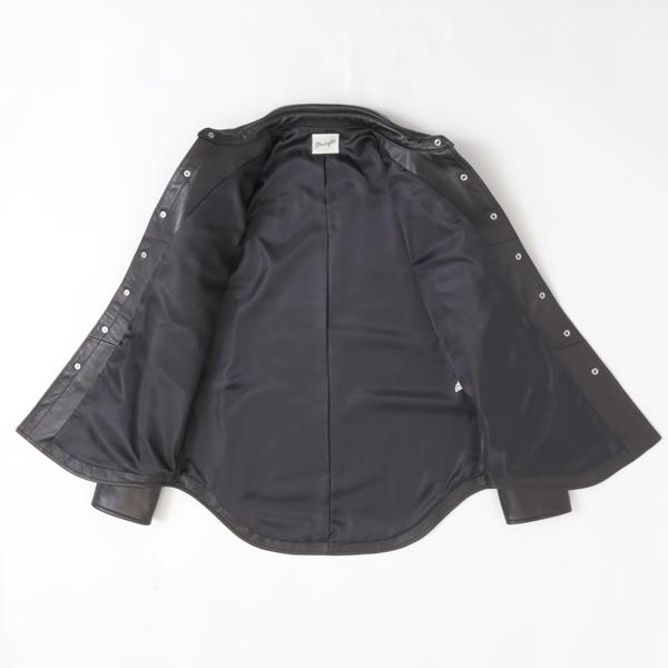 ラングラー Ｗrangler 27MW WM0027 レザーウエスタンシャツ Leather Western Shirt  WM0027-775）ブラック 羊革 ラムレザーの画像