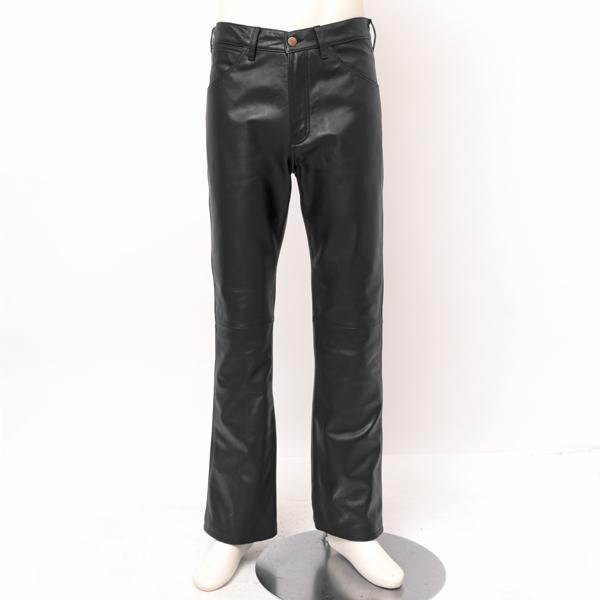 Wrangler ラングラー レザー ブーツカット フレアー ヤギ革 77MWZ WM0077 LEATHER BOOT CUT パンツ 革パン レザー  ツイスト ロック バイカー ライダーの画像