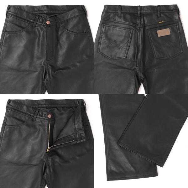Wrangler ラングラー レザー ブーツカット フレアー ヤギ革 77MWZ WM0077 LEATHER BOOT CUT パンツ 革パン レザー  ツイスト ロック バイカー ライダーの画像