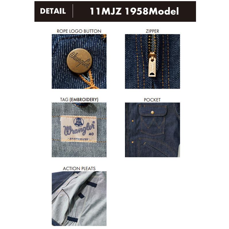 Wrangler ラングラー アーカイブ ジャケット Gジャン WM9158 11MJZ  ジッパー仕様モデル   復刻 1958年モデル 左綾織りセルヴィッチデニム｜jeansneshi｜06