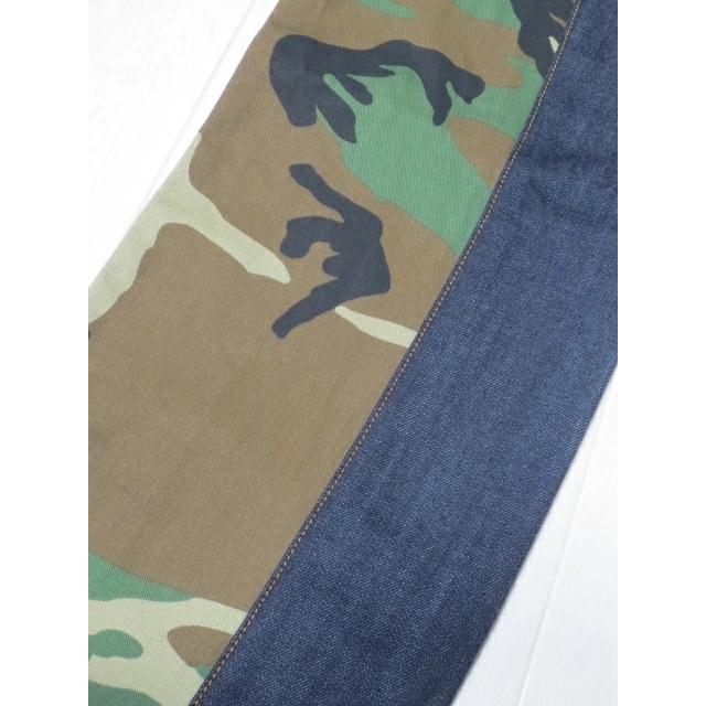 児島ジーンズ 日本製 迷彩Xデニム 細めのストレート モンキーコンボ