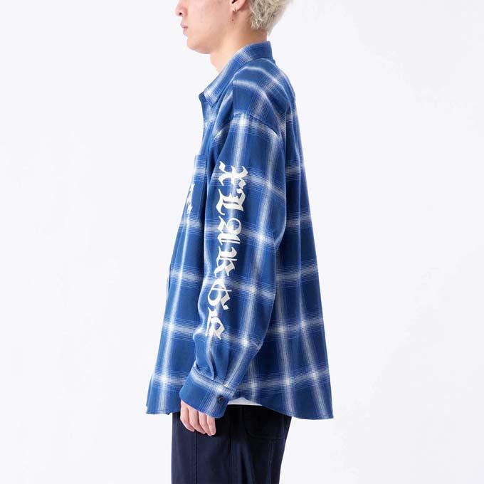 XLARGE エクストララージ OLDENGLISHL/SFLANNELSHIRTXLARGE オールドイングリッシュロゴ刺繍長袖フランネルシャツ 101233014004/　２０２３AW / ※｜jeansstation｜05