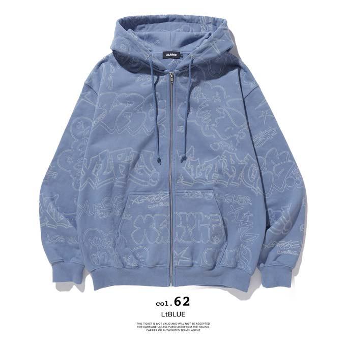 XLARGE エクストララージ EMBROIDERED ALLOVER LOGO ZIPUP XLARGE エクストララージ EMBROIDERED ALLOVER LOGO ZIPUP