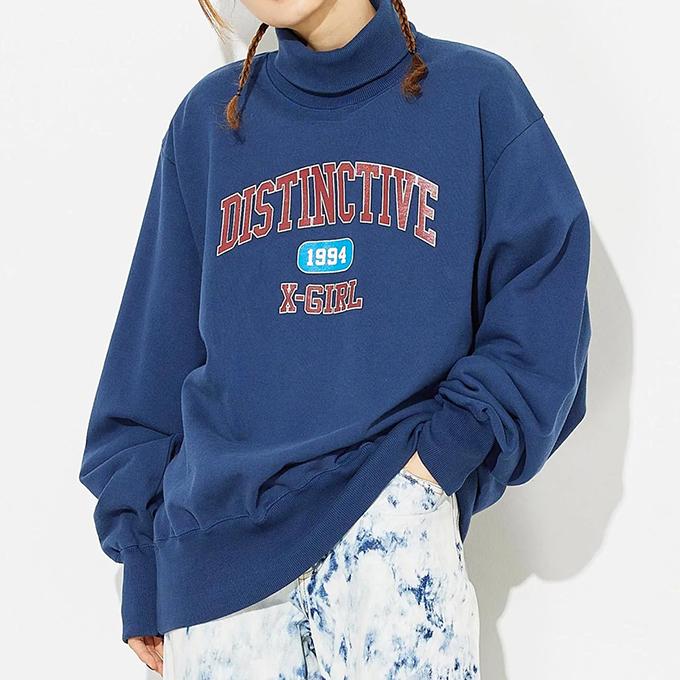 【SALE!!】 【 X-girl エックスガール 】 COLLEGE LOGO HIGH NECK SWEAT X-girl カレッジロゴ ハイネック スウェット 105224012011 / 22AW ※｜jeansstation｜07