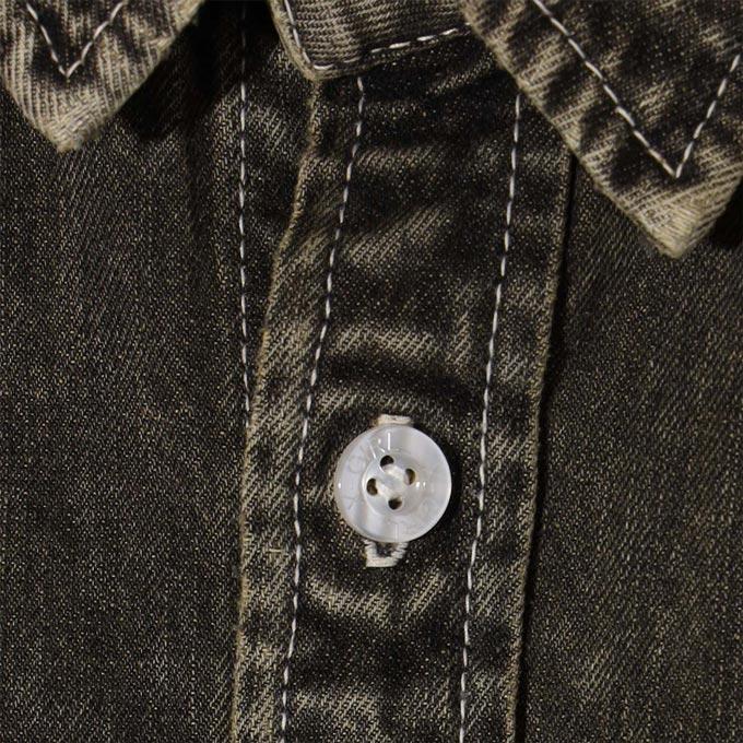 X-girl（エックスガール） FACE DENIM S/S SHIRT X-girl フェイス ロゴ