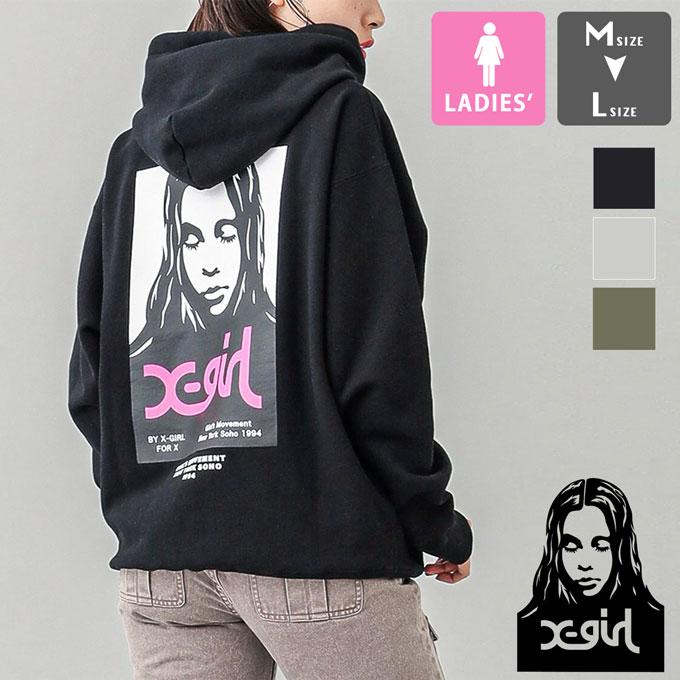 新品　エックスガール　X-girl FACE SWEAT HOOD XG X-girl（エックスガール） パーカー X-girl FACE POSTER SWEAT HOODIE