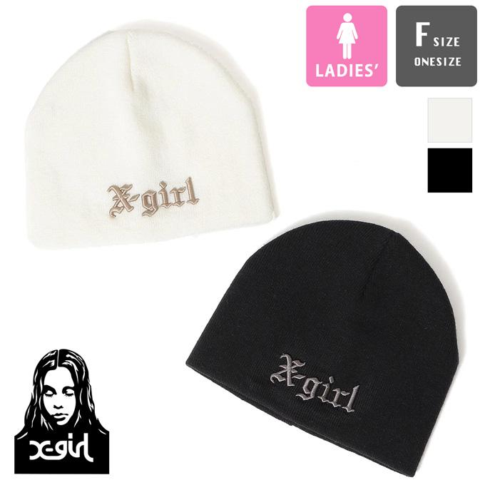 X-girl（エックスガール） OLD ENGLISH LOGO BEANIE オールド