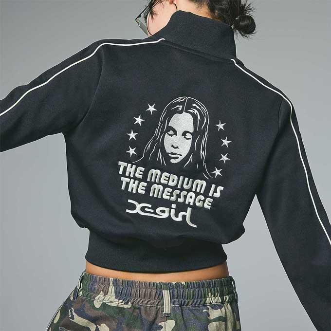X-girl（エックスガール） STAR AND FACE COMPACT TRACK JACKET スター