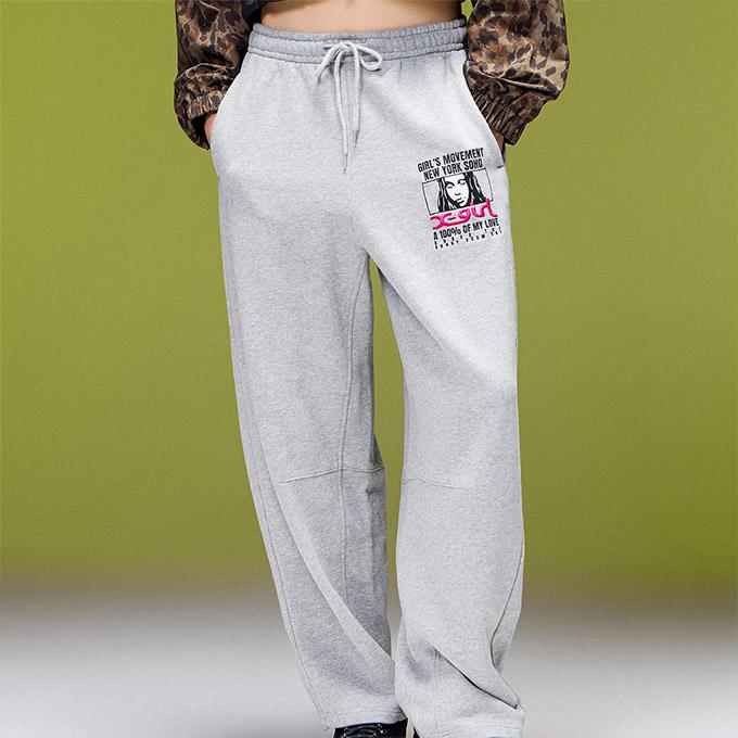 X-girl（エックスガール） FACE BOX AND MESSAGE SWEATPANTS フェイス
