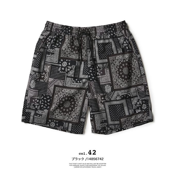 24karats ショーツ ブラック 黒 L EXILE エグザイル ペイズリー NEW ERA（ニューエラ） EASY SHORT PANTS Oriental Paisley ペイズリー